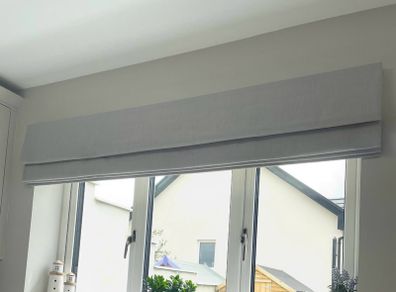 Blinds2go Bijou Linen Grey Wash Roman Blind 187cm x 106cm