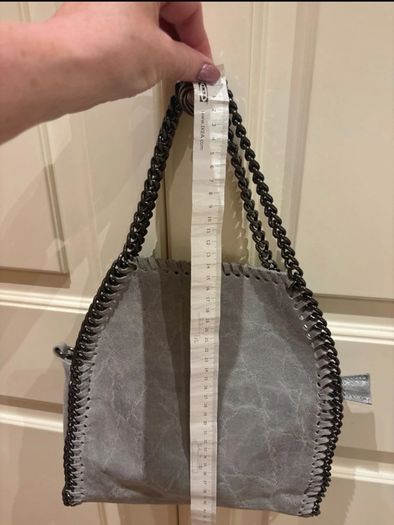 Silver grey Italian leather bag