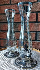 Vintage Pair of Silver City Glass Bud Vases