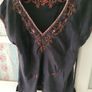 Beautiful Mnsoon Black 100%silk Top Image 2