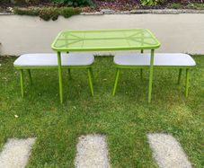 outdoor table and bench