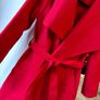 Deep Red 3/4 Length Wrap Coat Belted Winter Overcoat.New with tag.One Size Fits up to Size 12/14 Image 3