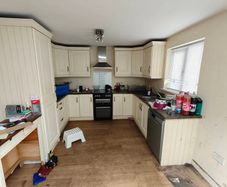 kitchen cabinets & oven & extractor & sink