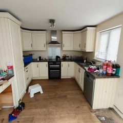 kitchen cabinets & oven & extractor & sink