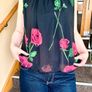 Quiz - Summer top black with roses - Size  XL / 42 / 14 Image 6