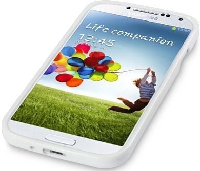 New Samsung I9500 Galaxy S4 Tpu Gel Case Solid Black / Solid White With Free Screen Protector