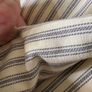 2.3 metres of washed cotton ticking stripe fabric in dove grey Image 4