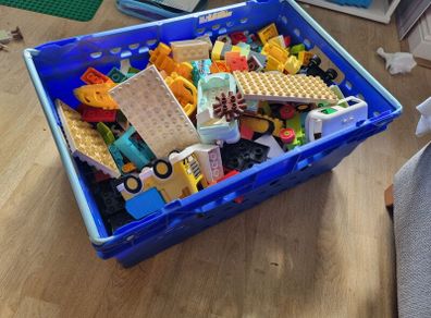 Huge Crate of LEGO DUPLO Vehicles, Base Plates and Building Pieces