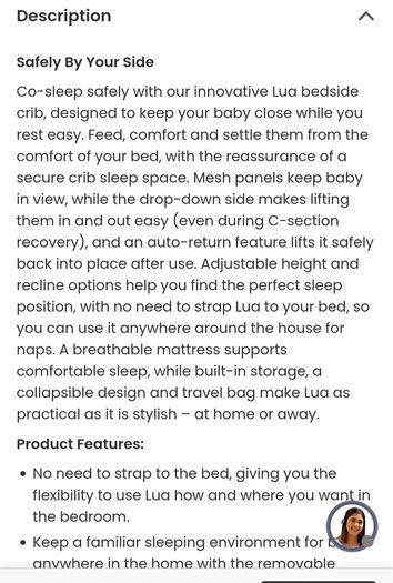 Mamas & Papas bedside Crib