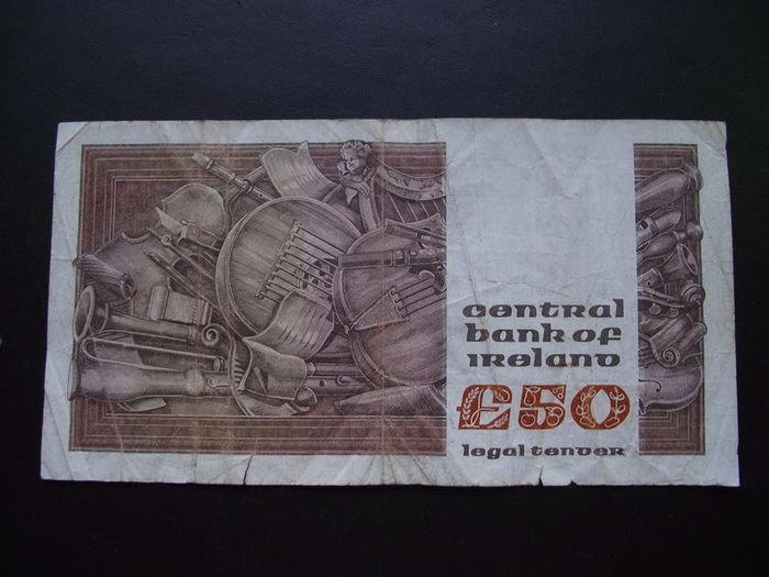 1991 Central Bank of Ireland 50 Pounds, B Series