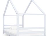 Kids Bed Frame White Solid Pine Wood 90x200 cm