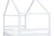Kids Bed Frame White Solid Pine Wood 90x200 cm