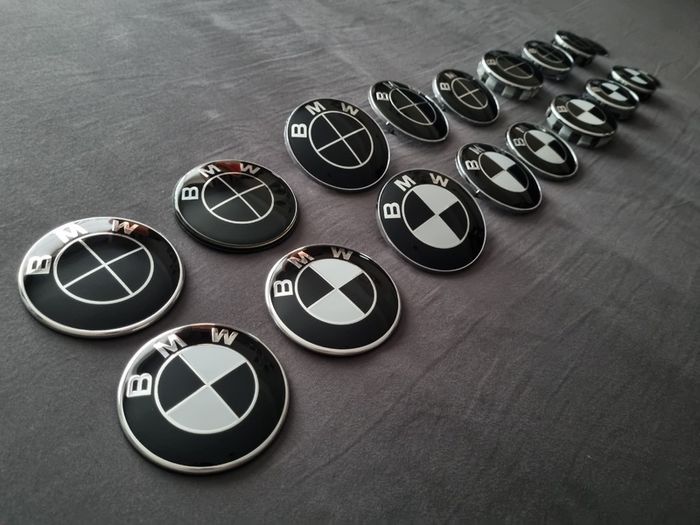 BMW Badges Front/Rear/Wheel Caps/Steering Wheel Badges Brand New