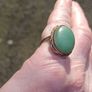 Large 9 Carat Gold Cabochon Jade Ring Image 2