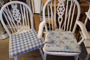 Two vintage white chairs