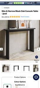 Wood black console table hall