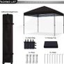 3x3M Pop Up Gazebo Commercial Gazebo With Upgraded Roller Bag, 4 Weight Bags, Stakes and Ropes (Gray Frame,Black) Image 3