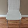 White leather dining chairs Image 3