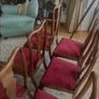 Vintage Mahogany dining chairs set of 6, red upholstery Image 2