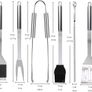 BBQ Grill Tools Barbecue Accessories 10 Piece Utensils: Grill Brush, Spatula, Tongs, Fork, Basting Brush, Kebab Skewers Image 2