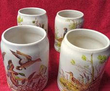 4 Vintage West German Stoneware Beer Steins