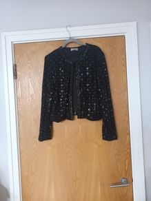 Joseph  Ribkoff Black Cardigan/Short Jacket.  S. 14 New - No Tag.