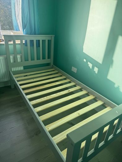 Grey single bed