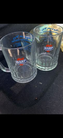 "Pair of Vintage Harp Lager Italia 90  Tankards ".