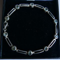 Vintage Sterling Silver 925 Blue Topaz Bracelet length 7,7" - 8,6g