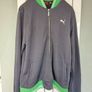 Grey & Green Puma Tracksuit top Image 2