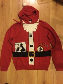 Mens Hooded Christmas Jumper Size M Brand New