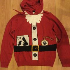Mens Hooded Christmas Jumper Size M Brand New