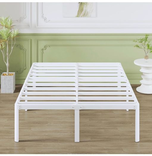 High White King Size Bed Frame 5ft with Rounded Corners
