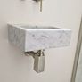 Carrara marble wall mounted sink Image 4