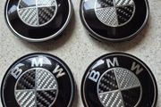 BMW Carbon Fibre Centre 68mm Caps (Black) Free Post