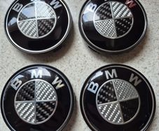 BMW Carbon Fibre Centre 68mm Caps (Black) Free Post