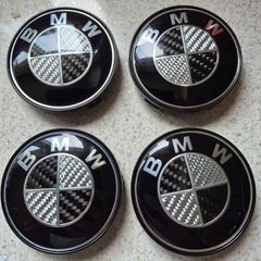 BMW Carbon Fibre Centre 68mm Caps (Black) Free Post