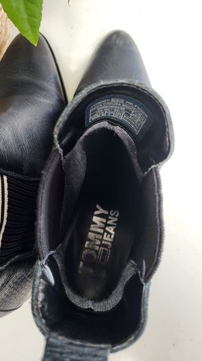 TOMMY HILFIGER Navy pointed ankle boots Sz 40 (Fit 7UK) - Rrp 180 (New)