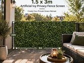 Artificial Ivy Privacy Fence Screen 1.5 x 3 m  Green Leaf Garden Screening