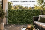 Artificial Ivy Privacy Fence Screen 1.5 x 3 m  Green Leaf Garden Screening