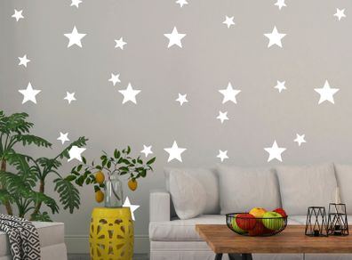 Star Wall Sticker, Star Wall Decal, 2 Size Star Wall Sticker, 100 stars sticker, Kids wall decoration, Nursery Decor, Baby room decal,