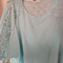 Lovely Gina Benotti aquamarine embroidered blouse size UK22 EU50 Postage included Image 2