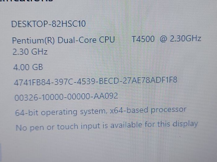 HP 15.6 inch Laptop, Pentium Dual Core CPU T4500, 2.3GHz, 4GB Ram, 500GB HDD, Windows 10, Microsoft Edge, Chrome and VLC