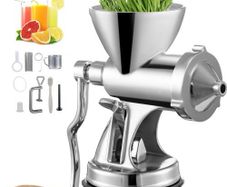 NEW SALE | Manual Wheatgrass Juicer Wheat Grass Grinder Long Screw Shaft Wheatgrass Juicer 304 Stainless Steel for Juicing Wheatgrass Gingers Apples Grapes for Home Use