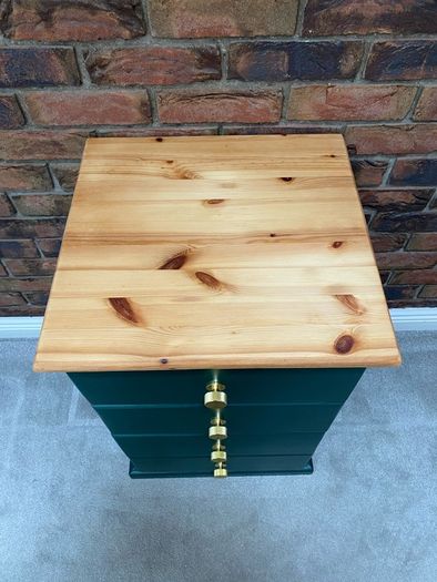 Refurbished Solid Wood Bedside Locker Inisbofin Green