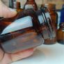 485 - Set of 5 Vintage Brown Amber Glass Screw Top Collectible Decorative Bottles Image 2