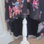 Boohoo Black Floral Midi Dress UK 12 Sleeveless Hi Low Party Dress Image 2