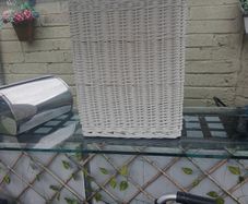linen basket.  Wicker