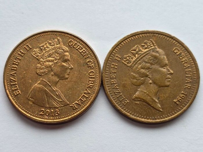 Gibraltar Coins Barbary Partridge 1p 1994 & 2013