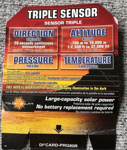 Casio Pro Trek PRG-80YT Titanium Solar Watch - Full Set